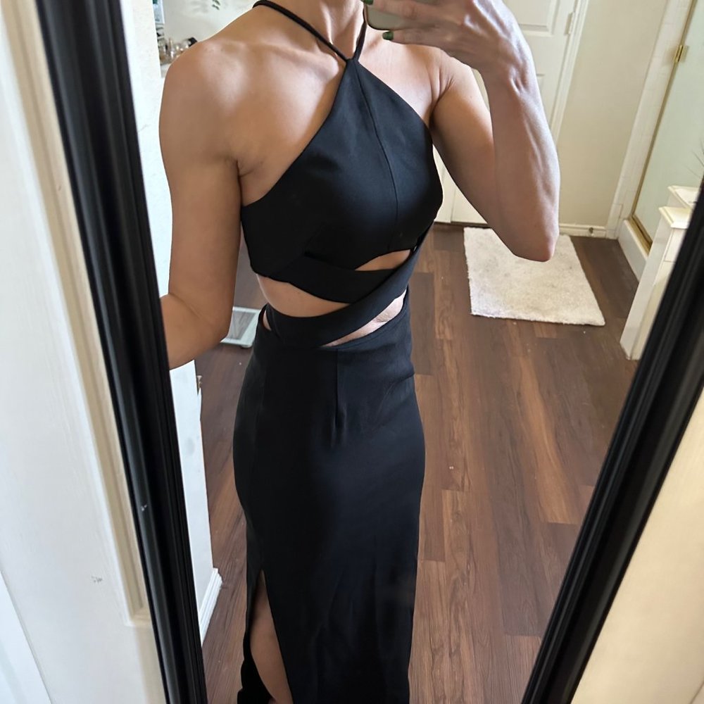 REVOLVE Nicholas black sleeveless cutouts cut outs formal dress gown - Picture 7 of 12